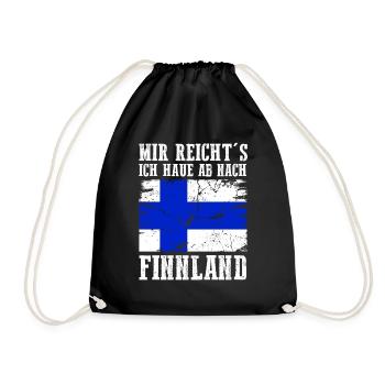 Finnland Finne Finnisches - Turnbeutel - Schwarz - Vorne