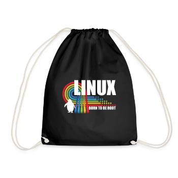 Né pour être Root Penguin Linux Nerd Coding Geek - Sac de sport léger - noir - Devant