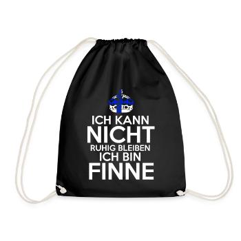 Finnland Finne Finnisches - Turnbeutel - Schwarz - Vorne