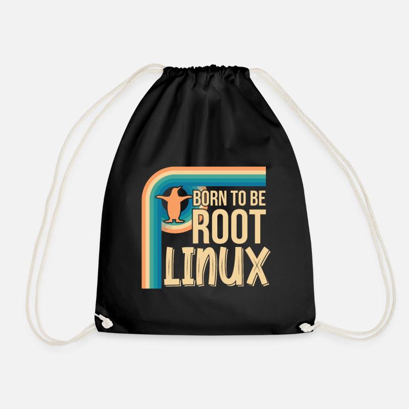 Born To Be Root Linux Nerd zum Coding - Turnbeutel - Schwarz