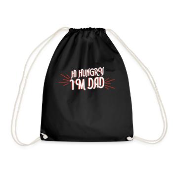 Hi Hungry I Am Papa Daddy Father Day Father - Drawstring Bag - black - Front