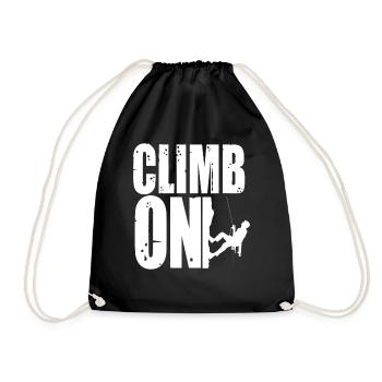 Bouldern Climb On Berg Klettern Bergsteiger - Turnbeutel - Schwarz - Vorne