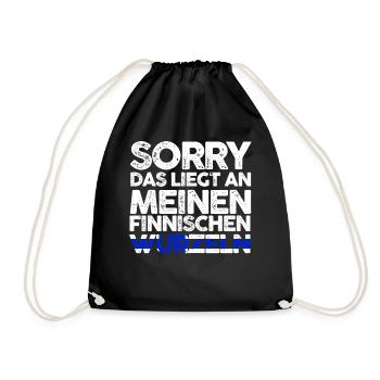 Finnlandische Wurzeln Finne Finnland - Turnbeutel - Schwarz - Vorne