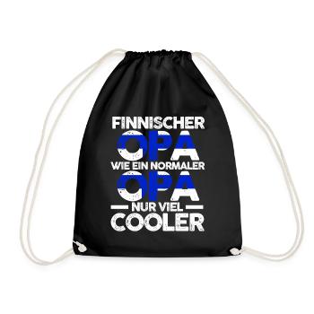 Finnlandischer Opa Finne Finnland - Turnbeutel - Schwarz - Vorne