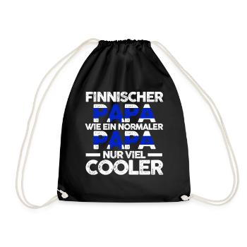 Finnlandischer Papa Vater Finne Finnland - Turnbeutel - Schwarz - Vorne