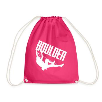 Bouldering Mountaineers Climbing Wall Climbing - Drawstring Bag - fuchsia - Front