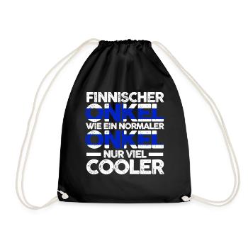 Finne Onkel Finnland - Turnbeutel - Schwarz - Vorne