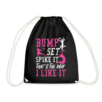 Volleyball Player Team Bump Set - Turnbeutel - Schwarz - Vorne