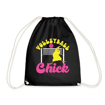 Volleyball Player Team Chicken - Drawstring Bag - black - Front