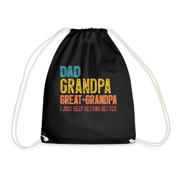 Papa Grand-père Arrière-grand-père Fête des pères - Sac de sport léger - noir - Devant