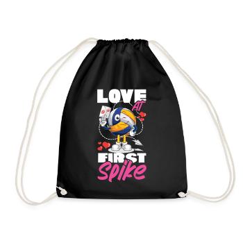 Volleyball Player Team Love At - Drawstring Bag - black - Front