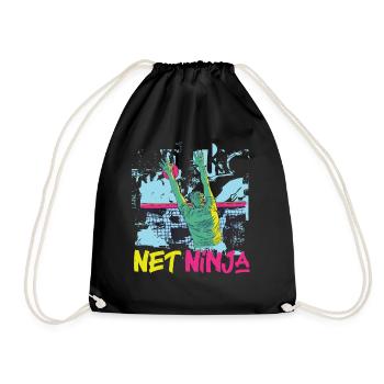 Joueur de volleyball Équipe Ninja 80s - Sac de sport léger - noir - Devant
