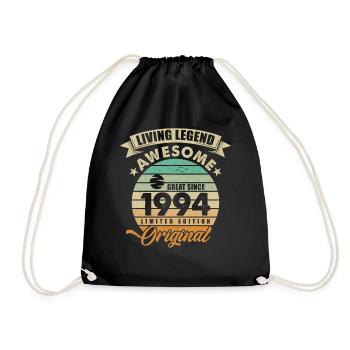 1994 Birthday Retro Orginal - Drawstring Bag - black - Front