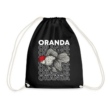 Oranda Goldfish 80's Style Fancy Goldfish Besitzer - Turnbeutel - Schwarz - Vorne