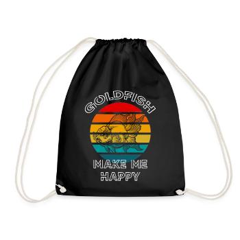 Goldfish Make Me Happy Retro Sunset - Drawstring Bag - black - Front