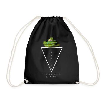 Green Tree Python Modern Geometric - Drawstring Bag - black - Front