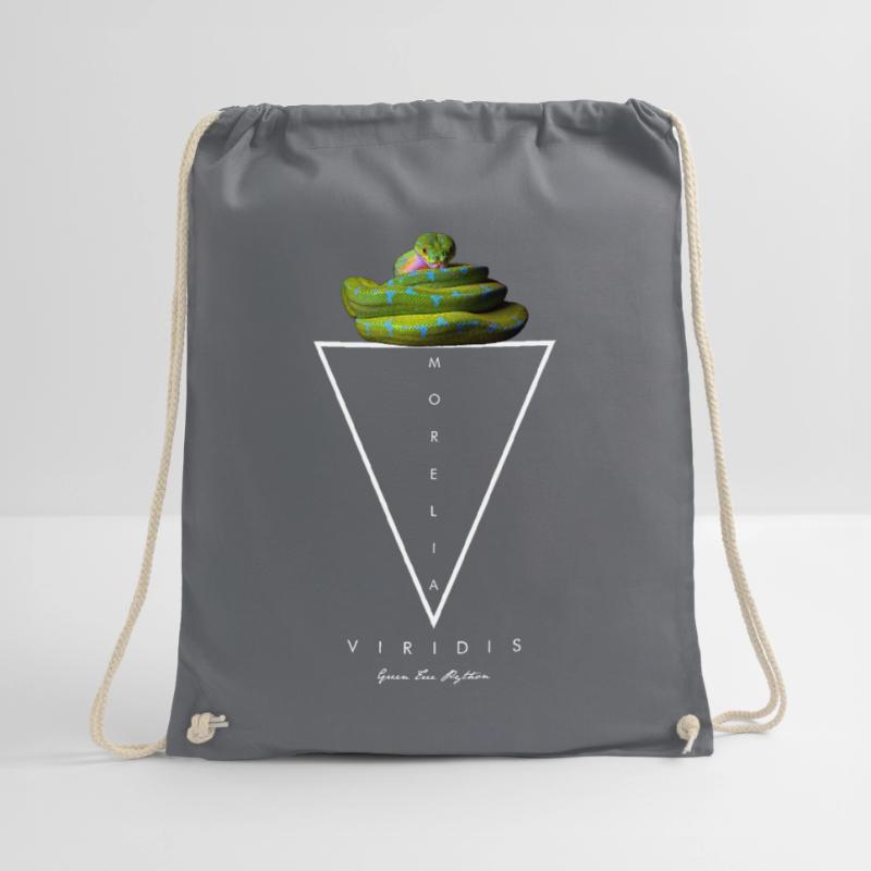 Green Tree Python Modern Geometric Drawstring Bag