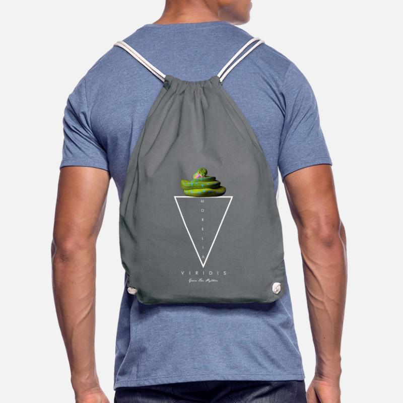 Green Tree Python Modern Geometric Drawstring Bag