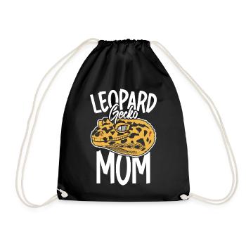 Leopard Gecko Mutter Reptilienpfleger Gecko Mutter - Turnbeutel - Schwarz - Vorne
