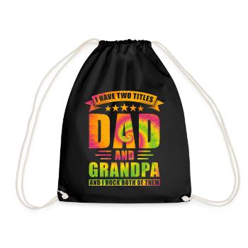 Papa und Opa Zwei Titel - Turnbeutel - Schwarz - Vorne