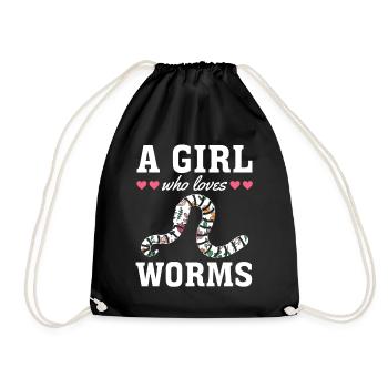 Nette Wurmliebhaber Mädchen Ich Ein Mädchen, das - Turnbeutel - Schwarz - Vorne