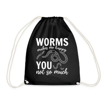 Worms macht mich glücklich dich nicht so sehr ich - Turnbeutel - Schwarz - Vorne