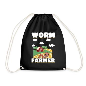 Worm Composting Worm Farms Funny Wur - Drawstring Bag - black - Front