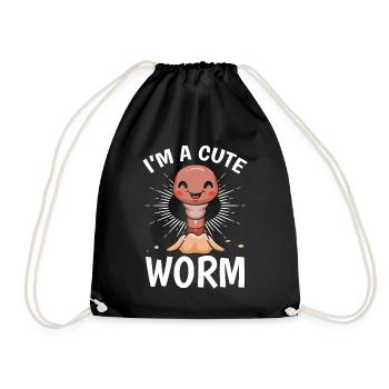Compost Worm Lovers Sweet Worms I am a - Drawstring Bag - black - Front