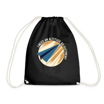 Paper Airplane Pilot Physics Teacher Funny - Drawstring Bag - black - Front