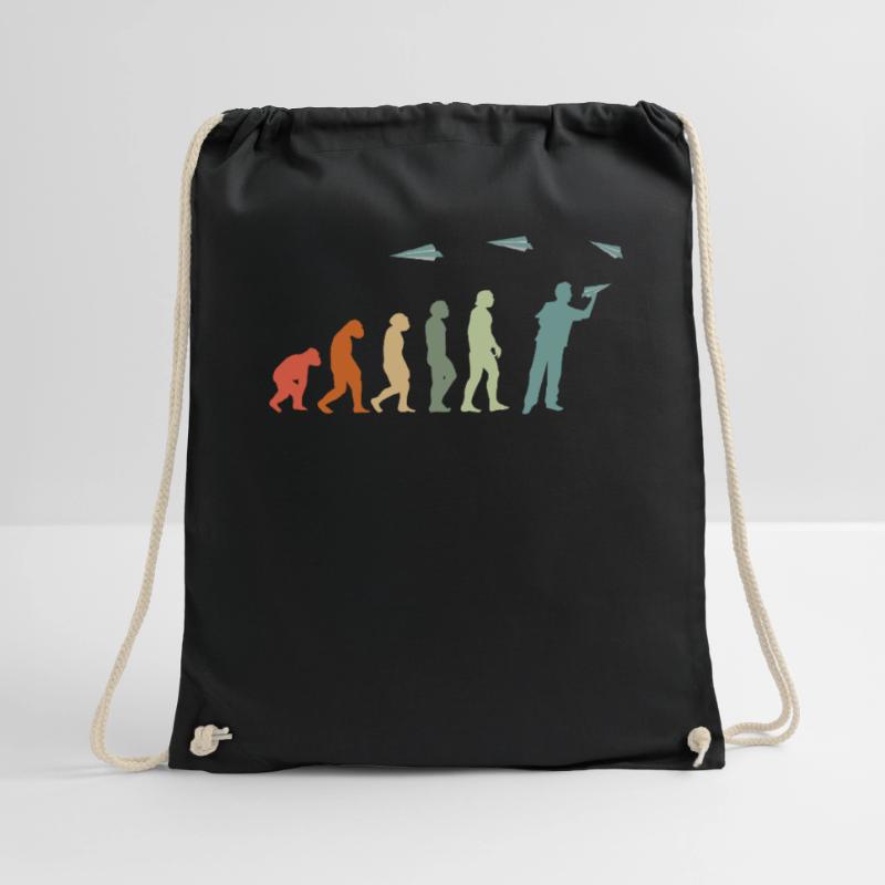 Paper Airplane Pilot Math Teacher Evolution Drawstring Bag