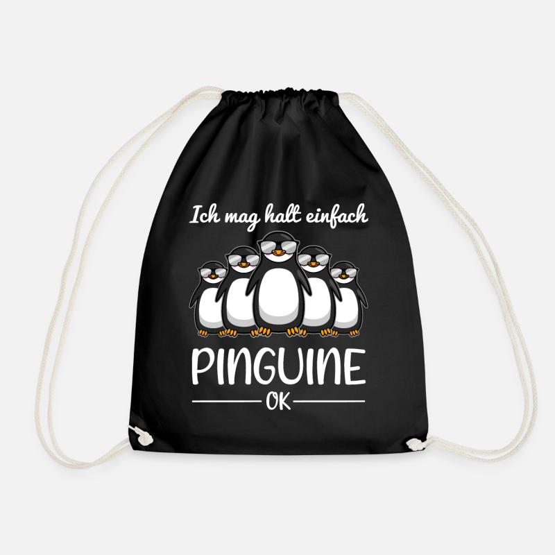 Pinguin Liebhaber Spruch Lustiges Geschenk - Turnbeutel - Schwarz