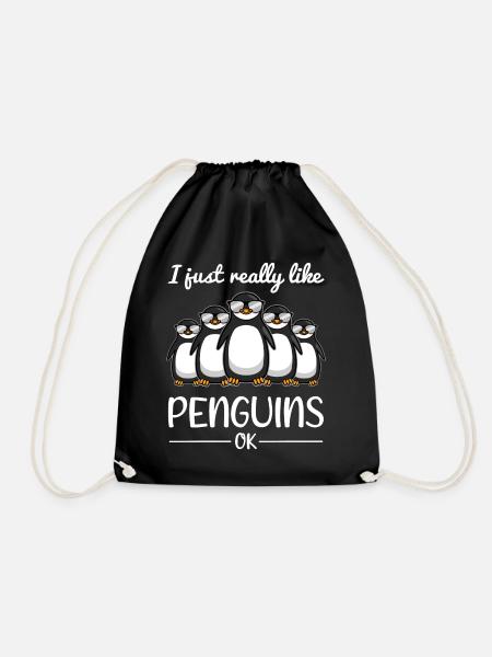 Pinguin Liebhaber Spruch Lustiges Geschenk - Turnbeutel - Schwarz