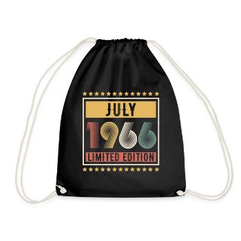 Vintage July 1966 Limited Edition Birthday - Drawstring Bag - black - Front