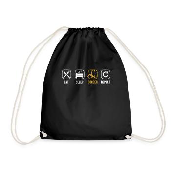 Eat Sleep Soccer Repeat Goal Keeper Futbol - Drawstring Bag - black - Front
