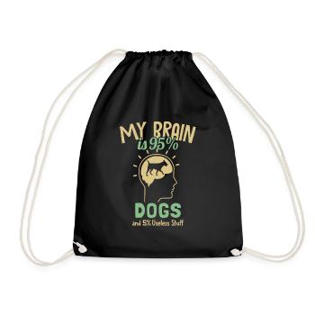 My Brain is 95% Dogs Wauwau Mâle Quadrupède Chien - Sac de sport léger - noir - Devant