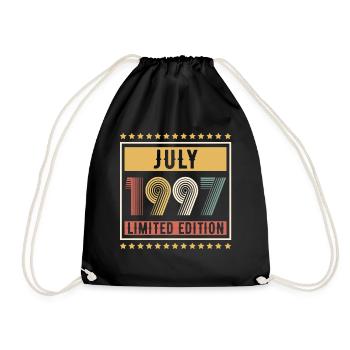 Vintage July 1997 Limited Edition Birthday - Drawstring Bag - black - Front