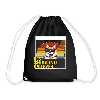 Bestes Shiba Inu Dad Ever T-Shirt - Turnbeutel - Schwarz - Vorne
