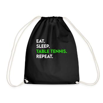 manger dormir tennis de table répéter - Sac de sport léger - noir - Devant