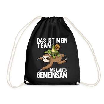 Joggen Sport Lustiger Spruch - Turnbeutel - Schwarz - Vorne