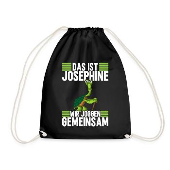 Joggen Sport Lustiger Spruch - Turnbeutel - Schwarz - Vorne