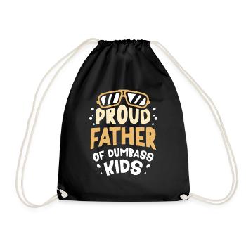 Fier Père Des Enfants Stupides Papa Dictons - Sac de sport léger - noir - Devant
