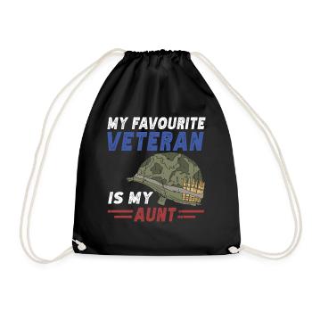 My favorite veteran is my Aunt Military - Drawstring Bag - black - Front