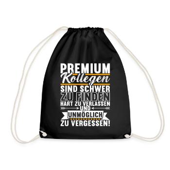 Abschiedsgeschenk Jobwechsel Kollege - Turnbeutel - Schwarz - Vorne