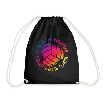 Volleyball Player Team Born To - Drawstring Bag - black - Front
