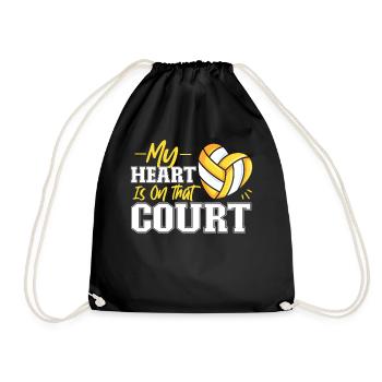 Équipe de volley-ball Mon cœur est - Sac de sport léger - noir - Devant