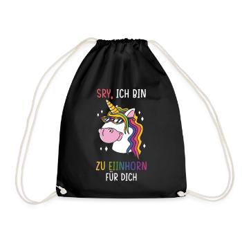 Einhorn Sprüche Einhorn Damen - Turnbeutel - Schwarz - Vorne