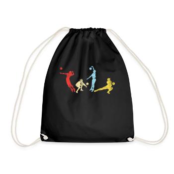 Volleyball Player Team Retro - Drawstring Bag - black - Front