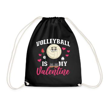 Volleyball Player Team Valentines - Drawstring Bag - black - Front