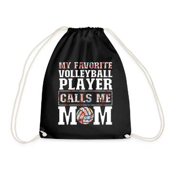 Volleyball Player Team Mom Mother - Drawstring Bag - black - Front