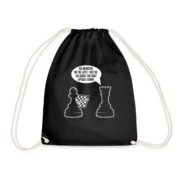 Chess Chess Pieces hess Meme - Drawstring Bag - black - Front